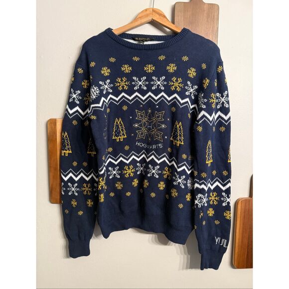 Harry Potter Navy Blue NYC Exclusive Yule Ball Pullover Sweater Size Medium - Picture 1 of 5